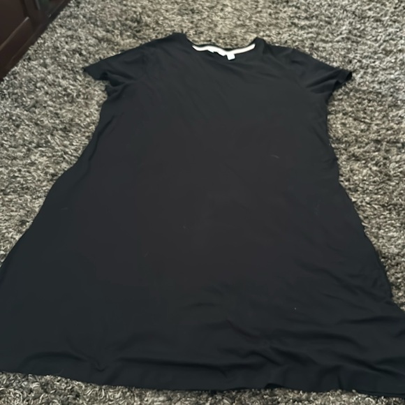 ISAAC MIZRAHI BLACK CREW NECK T SHIRT SHORT SLEEVE DRESS NEW SZ XL - Picture 1 of 4